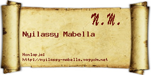 Nyilassy Mabella névjegykártya